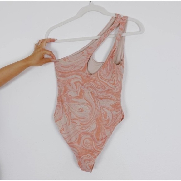 L*Space All Swirled Up One Shoulder Glitter Phoebe One Piece Swimsuit - Picture 11 of 13